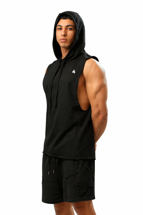 Black Titan Sleeveless Hoodie